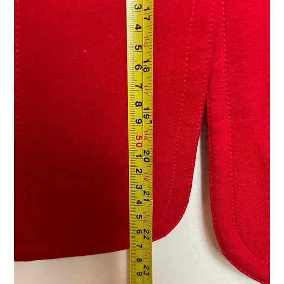 Vince Camuto Womens Long Sleeve Faux Leather One Button Jacket Red Black Sz 6 - Picture 5 of 10